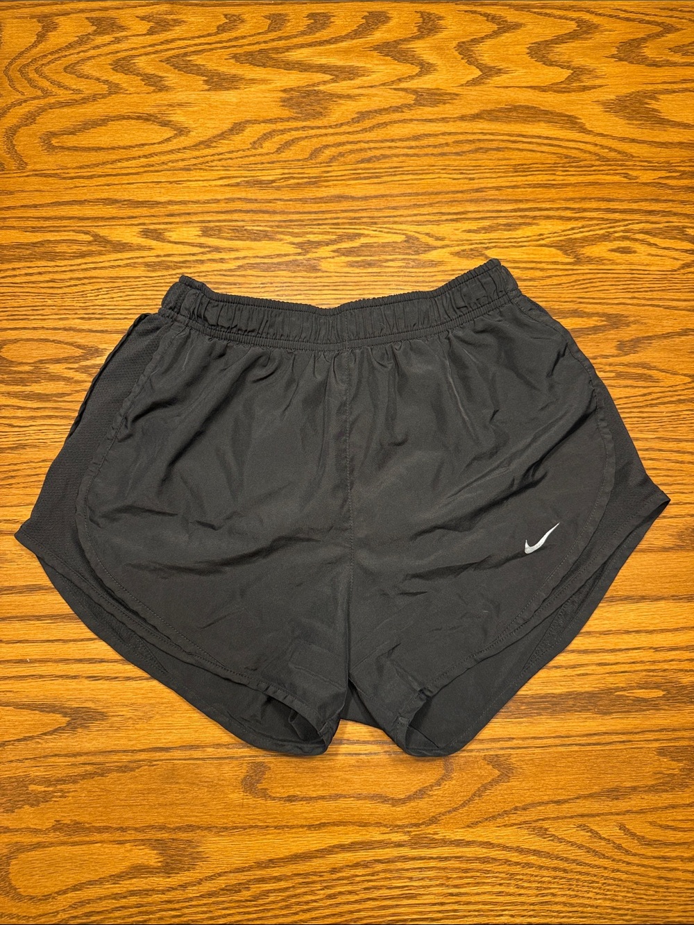 Nike Black Dri-FIT Athletic Shorts with White Swoosh